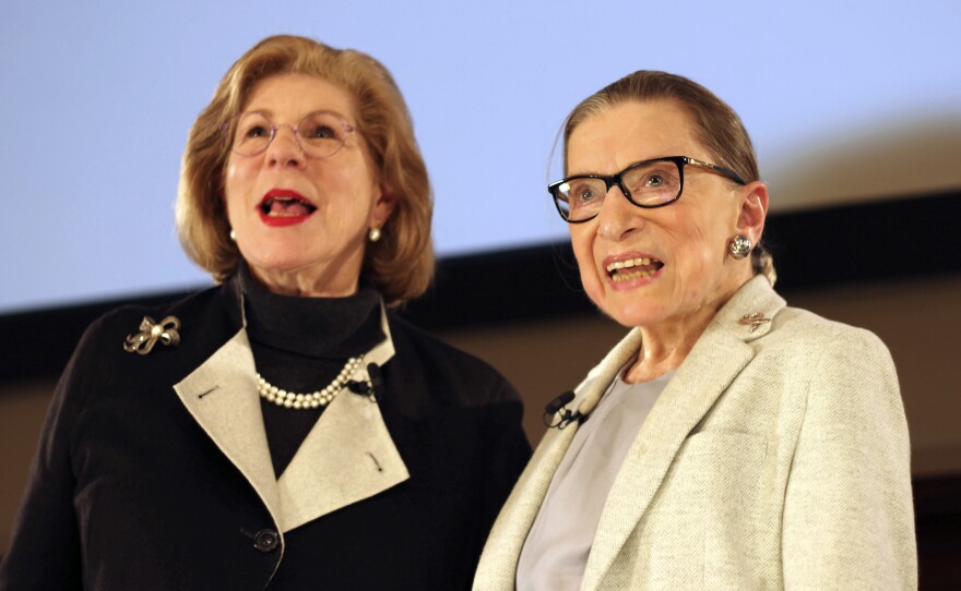NPR's Nina Totenberg with the late Supreme Court Justice Ruth Bader Ginsburg in 2018.