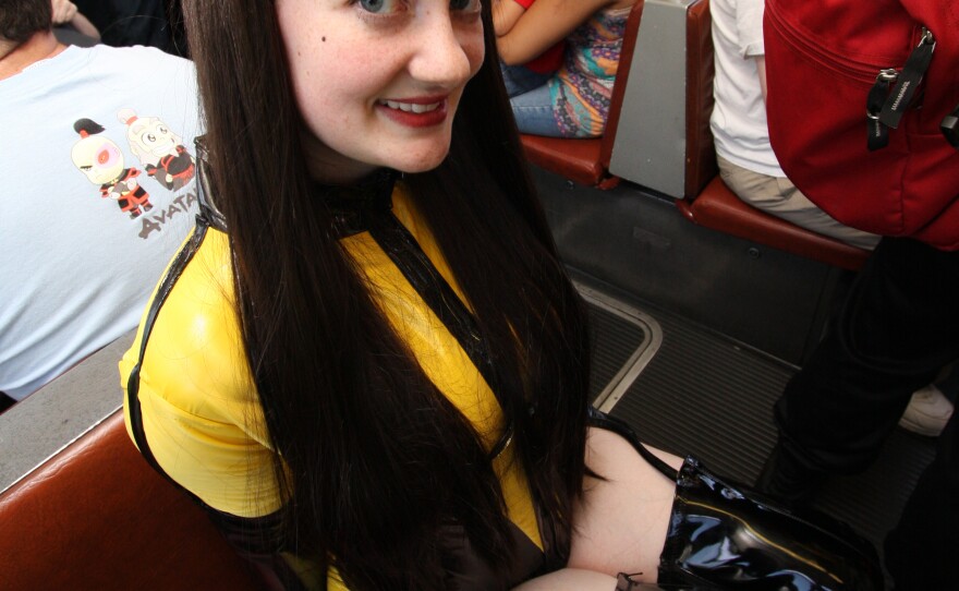Elena Herzen dressed as a Watchmen character.