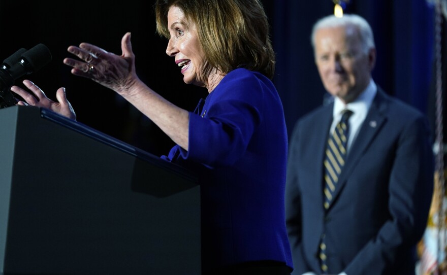 House Speaker Nancy Pelosi speaks at the House Democratic Caucus' Issues Conference on March 11 in Philadelphia.