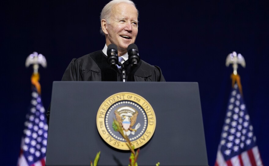 President Biden delivered the keynote address at the South Carolina State University's 2021 Fall Commencement Ceremony in Orangeburg, S.C., Friday, Dec. 17, 2021.