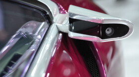 A camera is used instead of a rearview mirror on the Toyota NS4 plug-in hybrid concept car at the North American International Auto Show in Detroit on Jan. 10. 