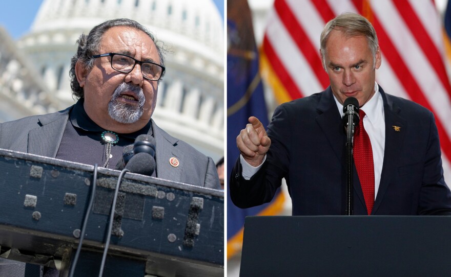 Interior Secretary Ryan Zinke (right) has suggested that Arizona Rep. Raul Grijalva (left), who is in line to chair the House committee overseeing the Department of the Interior, is a drunk.