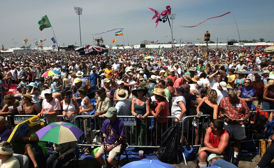 The opening-day crowd of Jazz Fest in 2006, the first following Hurricane Katrina.