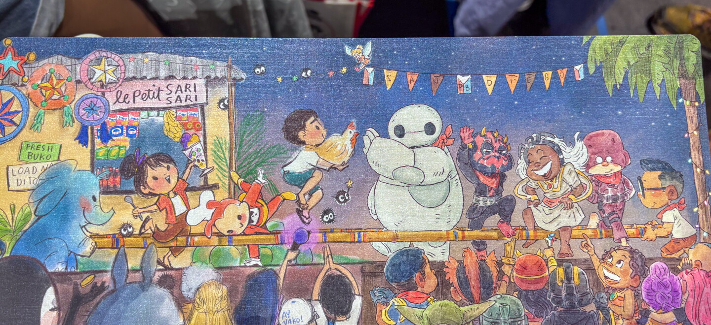 Patrick Ballesteros and Genevieve Santos collaborated to create "Close-Open, Close-Open" which is a limited edition Comic-Con print. Photo taken July 23, 2026.