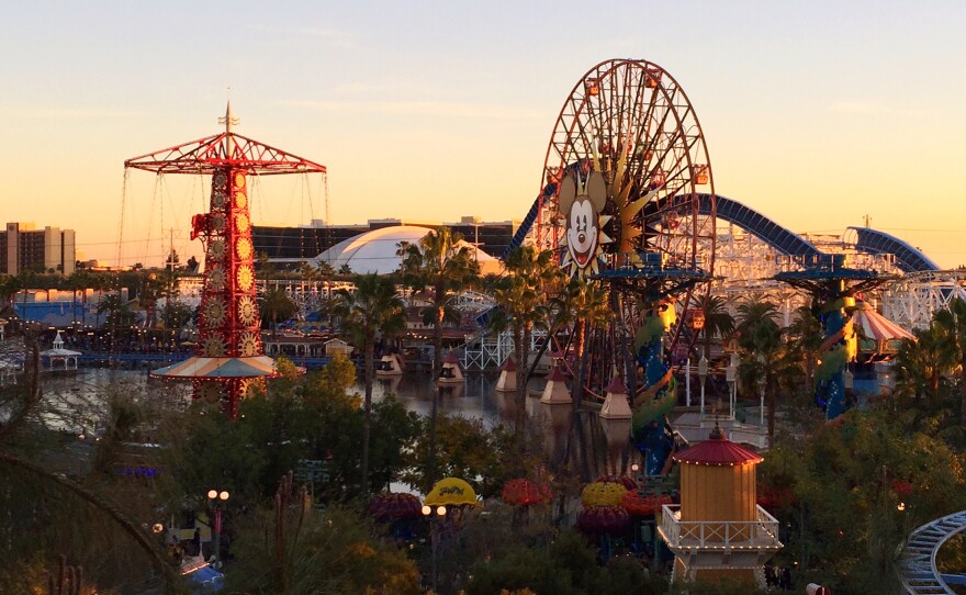 Disneyland and California Adventure Park seen in late December, soon after measles was contracted by some visitors to Disneyland.
