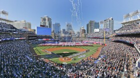 Opening day ceremonies are shown at Petco Park before a game between the the San Diego Padres and Los Angeles Dodgers, April 4, 2016.