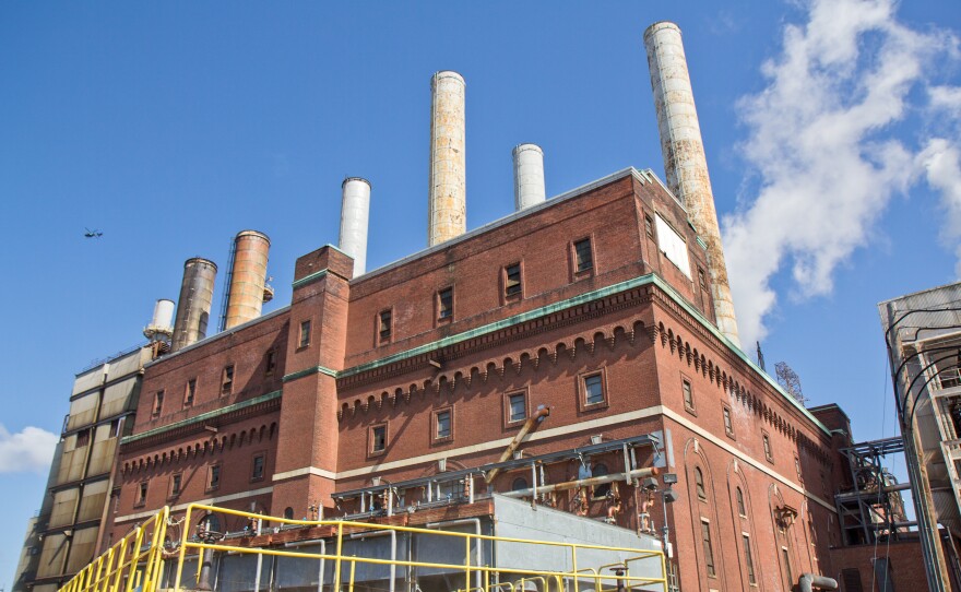 Vicinity Energy's plant in the Grays Ferry section of South Philadelphia includes a building built in 1915, alongside a modern co-generation plant. Originally coal was used to generate steam, but today, waste heat from a natural gas burning power plant is used. Vicinity says renewables could generate steam in the future.