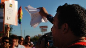Approximately 250 marchers gathered on University Avenue in Hillcrest to celebrate the repeal of Proposition 8 on August 4, 2010.
