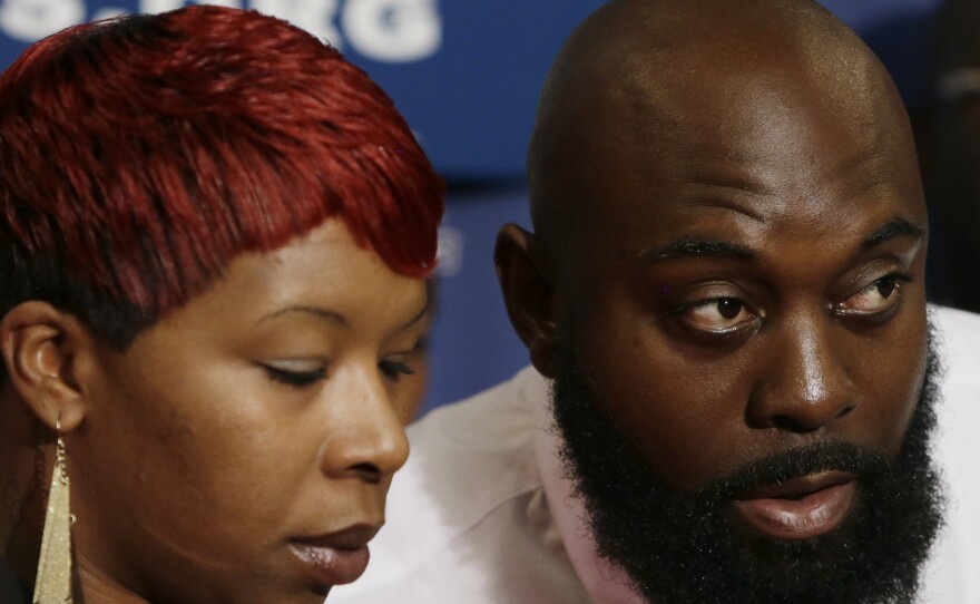 The parents of Michael Brown, Lesley McSpadden and Michael Brown, Sr. at a news conference at the National Press Club in Washington earlier this week.