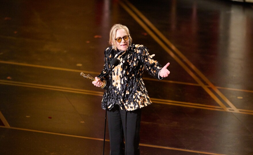 Amy Madigan accepts the Oscar® for Actress in a Supporting Role during the 98th Oscars® at the Dolby® Theatre at Ovation Hollywood on Sunday, March 15, 2026.