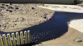 Polluted water flowing out of Goat Canyon into the Tijuana River Valley near the U.S.– Mexico border, March 2, 2017. 