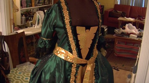 Arabella Benson's rococo style dress for the X-Men character of Phoenix.