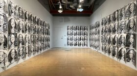 Alexander Zimmerman's "116 Drawings of Ketanji Brown Jackson" installation is shown at Art Produce on Aug. 3, 2022.