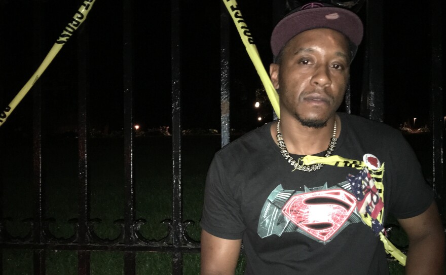 Adeniyi Alabi, at a protest outside of the governor's mansion in St. Paul, Minnesota.