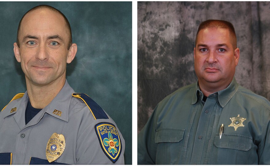 Baton Rouge Police Department Officer Matthew Gerald (left) and Brad Garafolo, a deputy with the East Baton Rouge Parish Sheriff's Office, were killed Sunday.