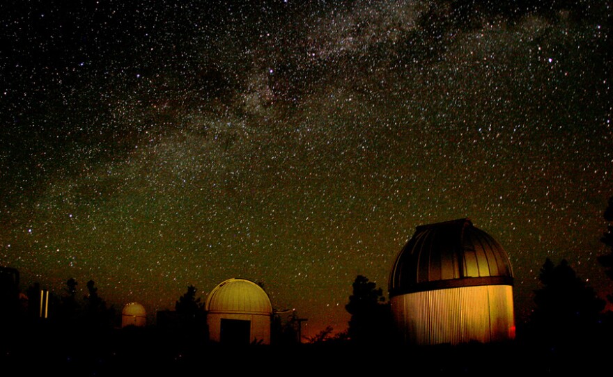 The Milky Way above an observatory in Arizona.