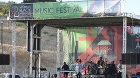 A band performs during the San Diego Black Arts and Culture Music Festival at Martin Luther King Jr. Park on June 29, 2024.