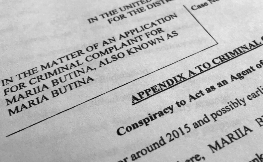 Prosecutors charge that Butina has been serving as an unregistered Russian agent.