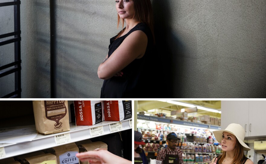 Lakin is enrolled in JOBS Plus, filling orders and arranging deliveries for a coffee roasting business in Portland.