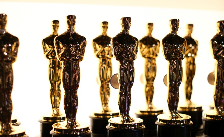 Oscar statues are seen backstage during the 88th Annual Academy Awards at Dolby Theatre on February 28, 2016 in Hollywood, California.