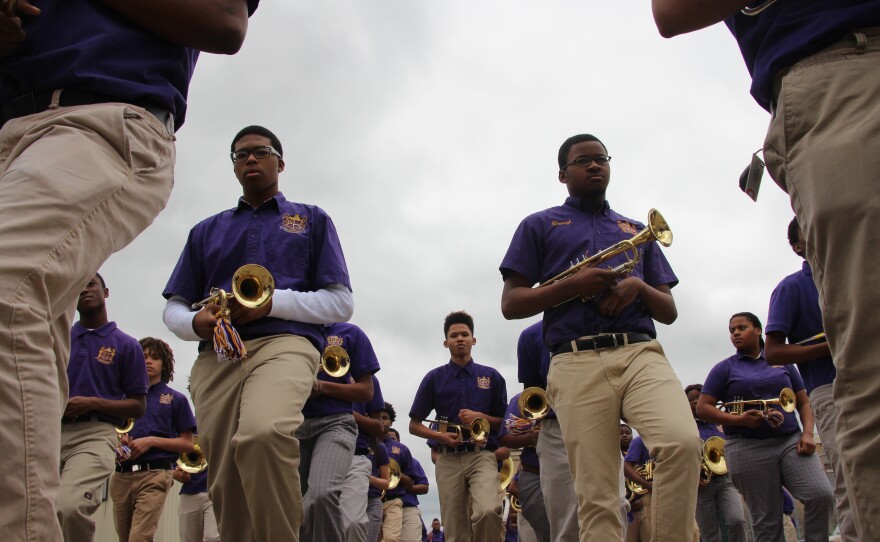 The Edna Karr High School marching band had less than 40 members four years ago. Today, more than 80 students march in the band.