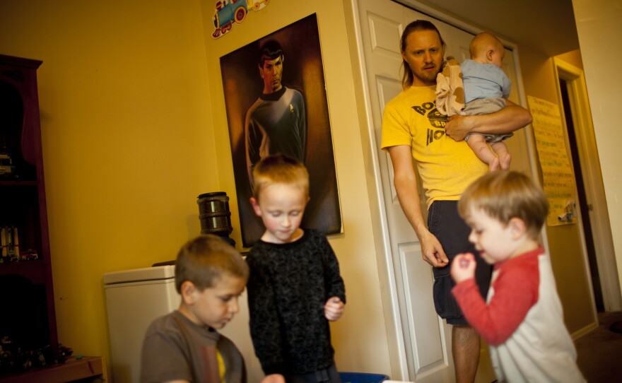 Jonathan oversees playtime with Egan and his neighborhood friends.