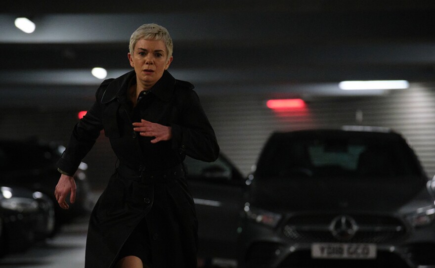 Anna (Victoria Hamilton) runs from her car after a scare.