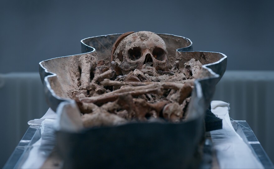 Coffin - NOVA "Lost Tombs of Notre Dame" premieres Wednesday, Dec. 18, 2024