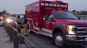 A woman gave birth to a baby girl on the side of a Chula Vista freeway early Tuesday morning after the car they were in was forced to pull over, August 11, 2021.