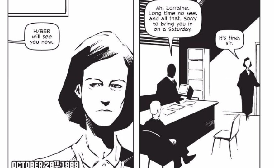 A panel from the graphic novel "The Coldest City," which "Atomic Blonde" is based on.