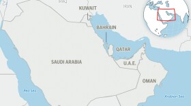 This is a locator map for the Gulf Cooperation Council member states: Saudi Arabia, Bahrain, Qatar, Oman, Kuwait and United Arab Emirates.
