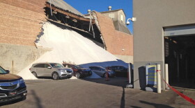 Several cars buried in salt are shown in the photo after a wall at a Morton Salt storage facility collapsed in Chicago.