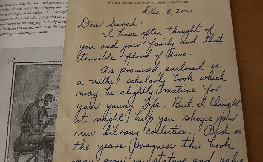 The letter Feldman received from Bill Carver along with a copy of <em>The Medieval Book</em> by Barbara A. Shailor.