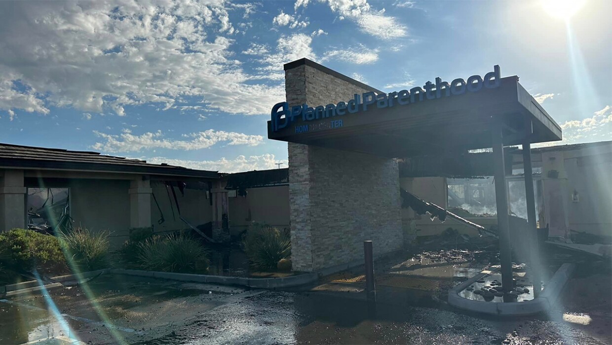 Planned Parenthood Imperial Valley Homan Health Center is shown with extensive damage following a fire. El Centro, Calif. Aug. 15, 2023.
