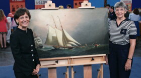 The owner (right) of this painting - a masterpiece attributed to acclaimed 19th-century marine artist James E. Buttersworth - beams when appraiser Debra Force of Debra Force Fine Art, Inc. delivers an auction estimate of $250,000 to $500,000. After further research, the painting was attributed to painter Antonio Jacobsen and sold at auction for $281,000 - a record price for a Jacobsen.