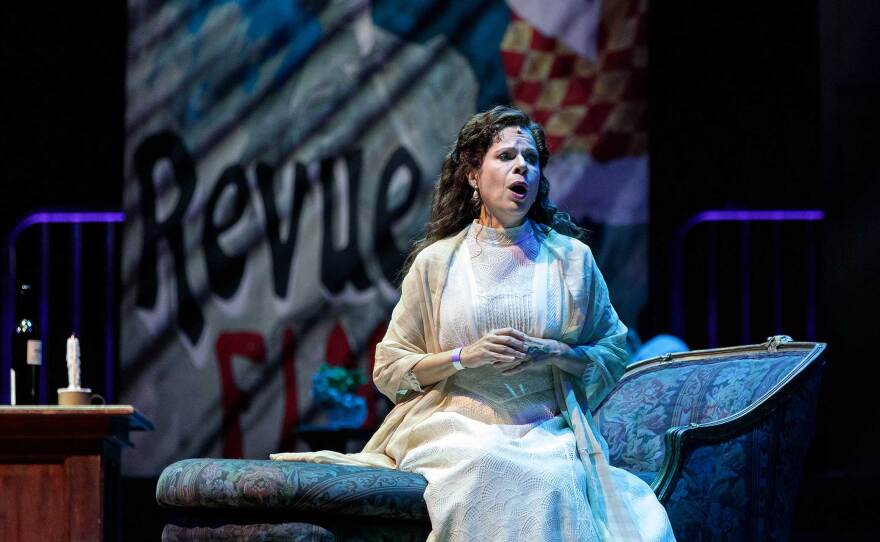 Ana María Martínez is the cold-handed Mimì in San Diego Opera's drive-in production of "La Bohème" on October 24, 2020. Performances run through November 1.