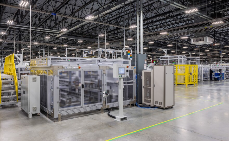 The Hanwha Q Cells assembly plant in Dalton, Ga., assembles 10,000 solar panels a day. The factory was announced at the end of May 2018 and production began in January 2019.