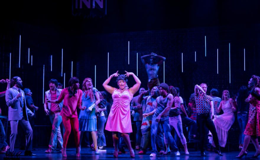 Jordan Weatherston Pitts (center) sings the role of Renata, the drag queen, with the company of New York City Opera's Stonewall.