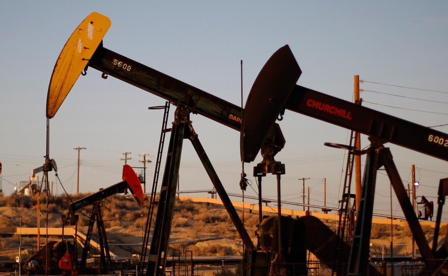 Oil wells near McKittrick, Calif., one of the places where hydraulic fracturing, or fracking, is on the rise. The U.S. became the world's largest oil producer this year, surpassing Saudi Arabia and pumping some 11 million barrels a day.