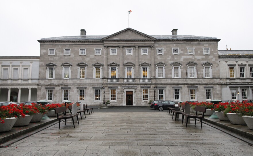 Leinster House is home to the upper house of the Irish parliament. Some members are calling for an investigation into children's deaths and burials at church-run homes.