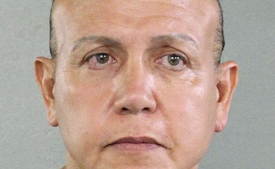 A judge in New York on Tuesday ordered Cesar Sayoc held on mail-bomb charges. He is seen in an undated booking photo.