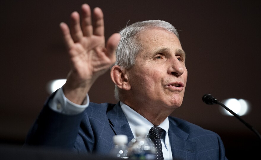 Dr. Anthony Fauci, White House chief medical advisor and director of the NIAID, testifies at a Senate Health, Education, Labor, and Pensions Committee hearing on Capitol Hill, last week.