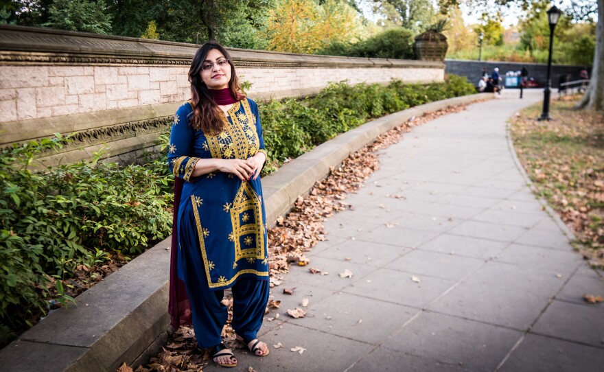 Gulalai Ismail, the Pakistani activist who fled the country after being threatened for taking a stand against sexual violence perpetrated by security forces. She was photographed in Brooklyn, where she is now seeking asylum.
