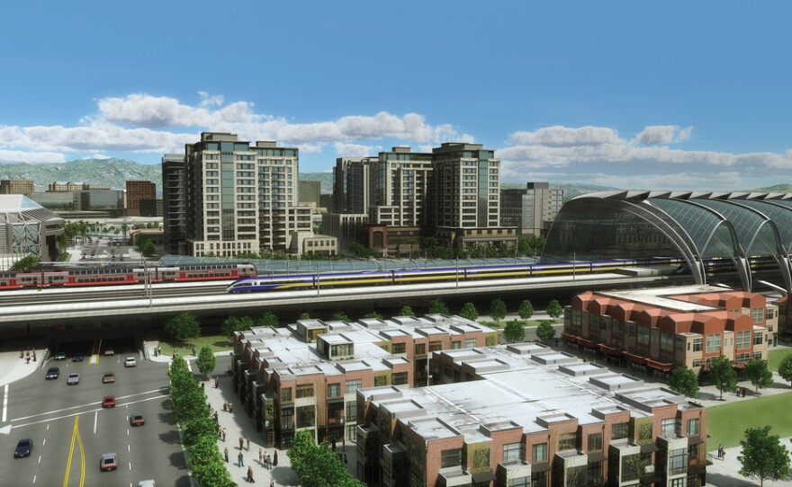 An artist's rendering of the high-speed rail.