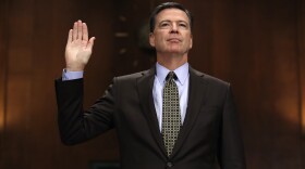 FBI Director James Comey is sworn-in on Capitol Hill in Washington prior to testifying before the Senate Judiciary Committee, May 3, 2017.