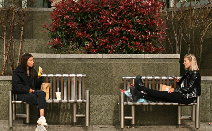 A socially distanced outdoor lunch in March 2020. Even before the pandemic, isolation emerged as a growing threat to health.