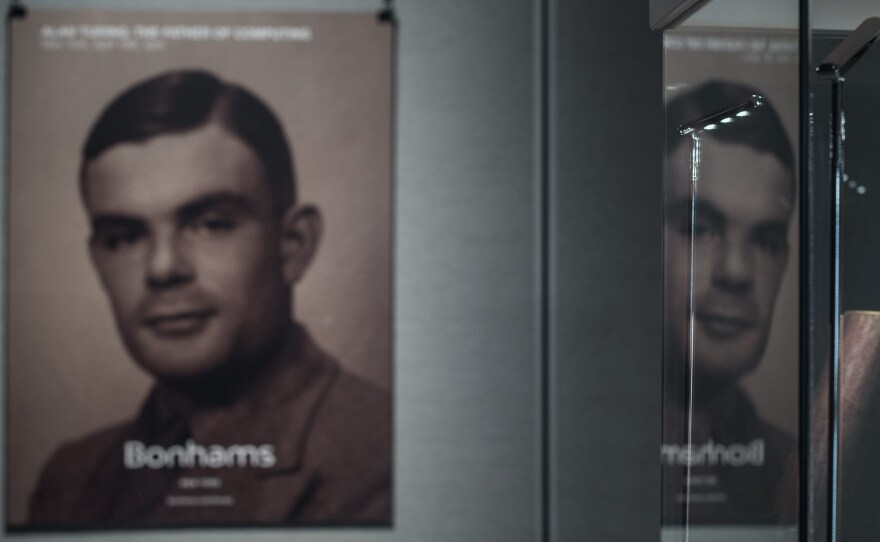 A poster of mathematician and computing innovator Alan Turing.