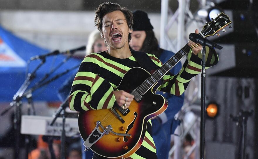 Harry Styles performs in May 2022, the month he released his album <em>Harry's House</em>, nominated for album of the year. His song "As It Was" was the biggest new song of 2022.