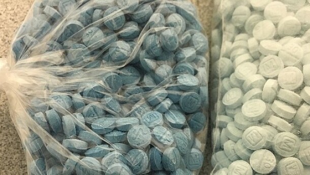 Fentanyl pills pictured from a seizure in San Diego, Sept. 14, 2018.