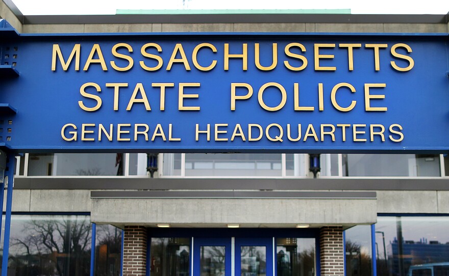 The Massachusetts State Police headquarters in Framingham, Mass. The State Police Association of Massachusetts said troopers should have "reasonable alternatives" to being required to get vaccinated for COVID-19 such as wearing masks and being tested regularly.